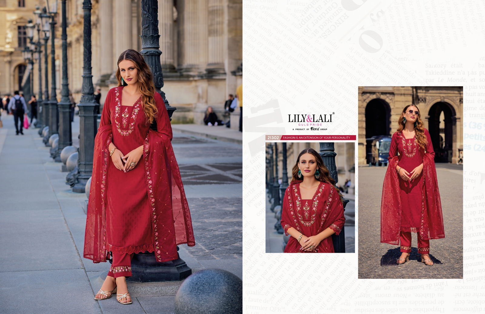Mrunal By Lily And Lali Jacquard Silk Embroidery Kurti With Bottom Dupatta Wholesalers In Delhi